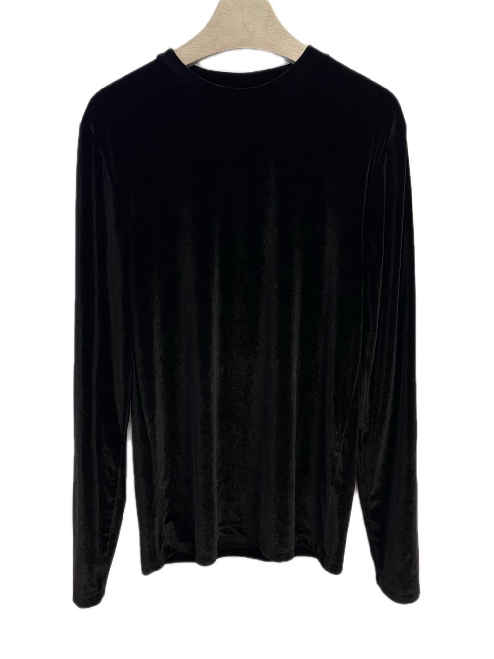 ASOS Shirt Velvet Black Long Sleeves Medium Gothcore Whimsigoth Rocker Stretch